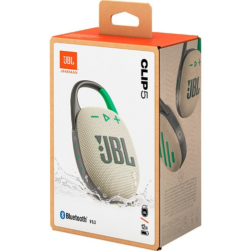 Портативна колонка JBL Clip 5 Sand (JBLCLIP5SAND)  Фото №7